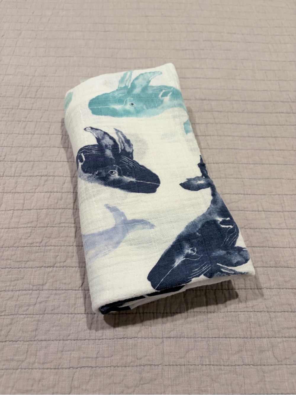 aden + anais Navy and Aqua Whale Muslin Swaddle